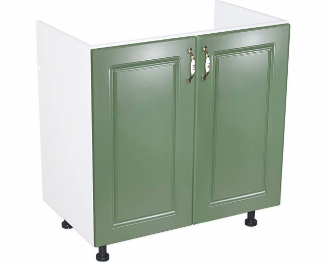 Corp inferior 80 cu 2 usi masca chiuveta Zebra MDF verde dreptunghi